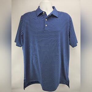The Peter Millar Summer Comfort polo Blue Stripe Large